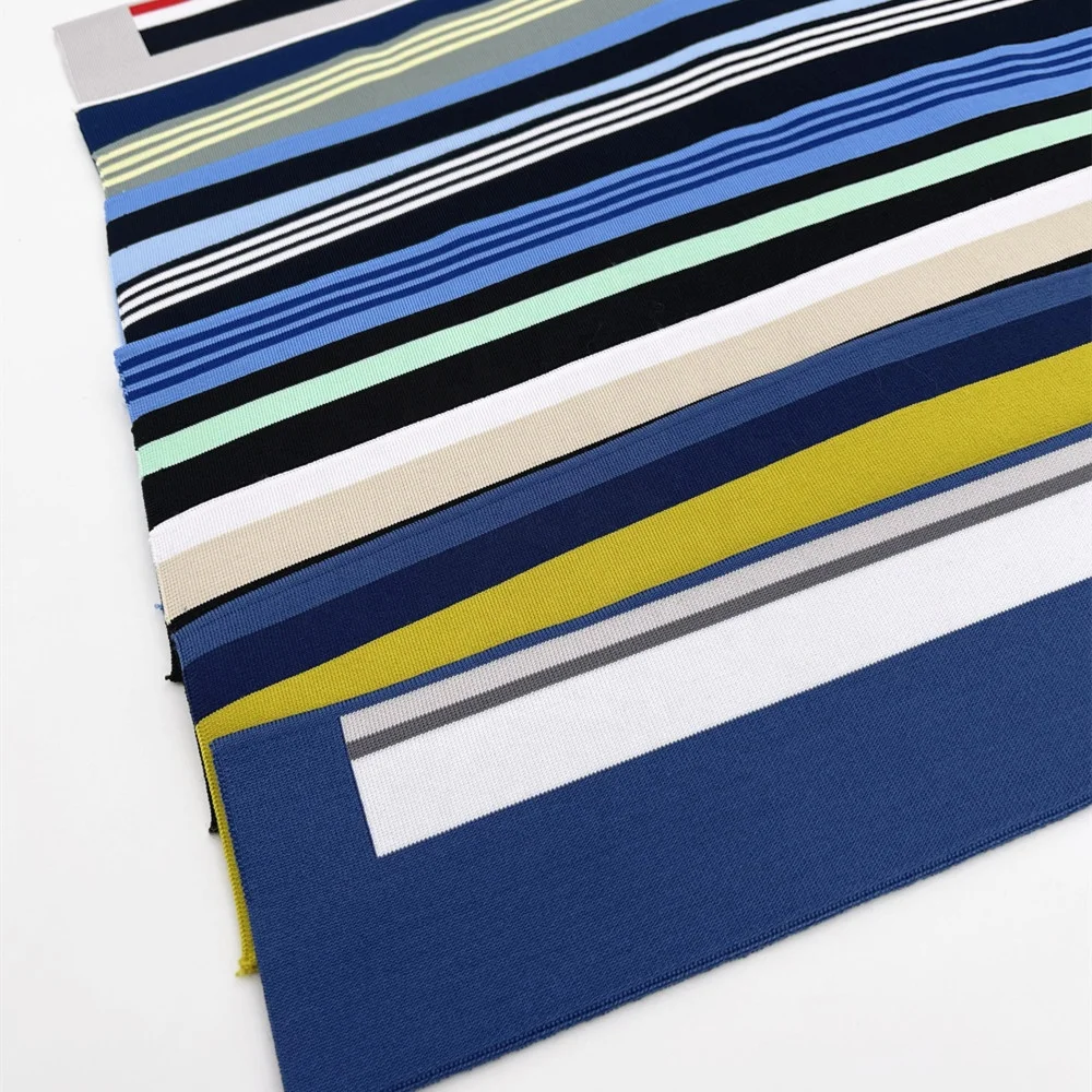 Custom Plain Rib 1x1 Polyester Flat Knitting Solid Color Rib Knit Collar