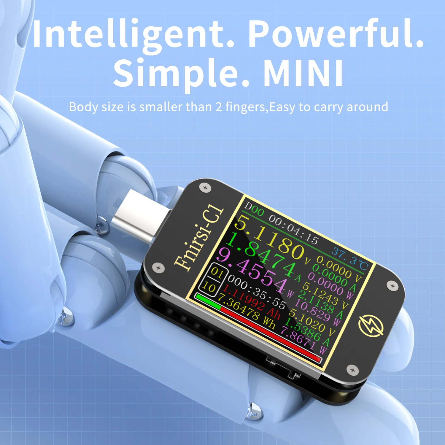 FNIRSI-C1 Usb Multifunction Tester Fast Charging Protocol Type-c Voltage Current Mini Tester Usb c Tester With PC Software