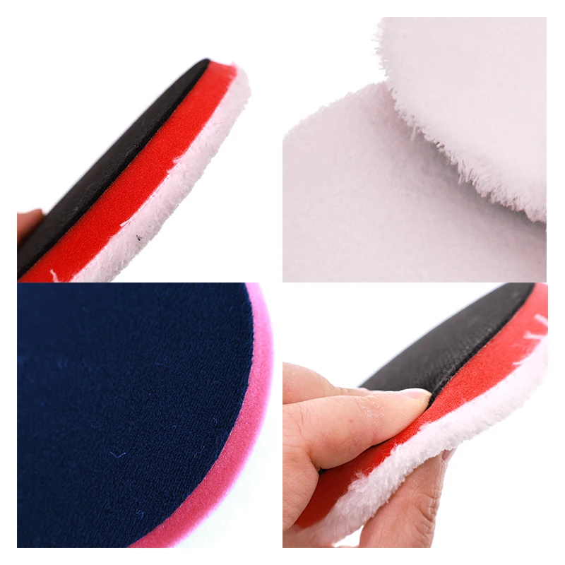 6Inch Hook & Loop Chamfered Microfiber Sanding Pads Buffing Disc Soft Foam Compound Polishing Pad for Metal Car Finishing Waxing