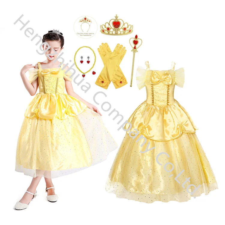open lace back dress Belle Gown Custom made Beauty and the Beast dress  MJcostume