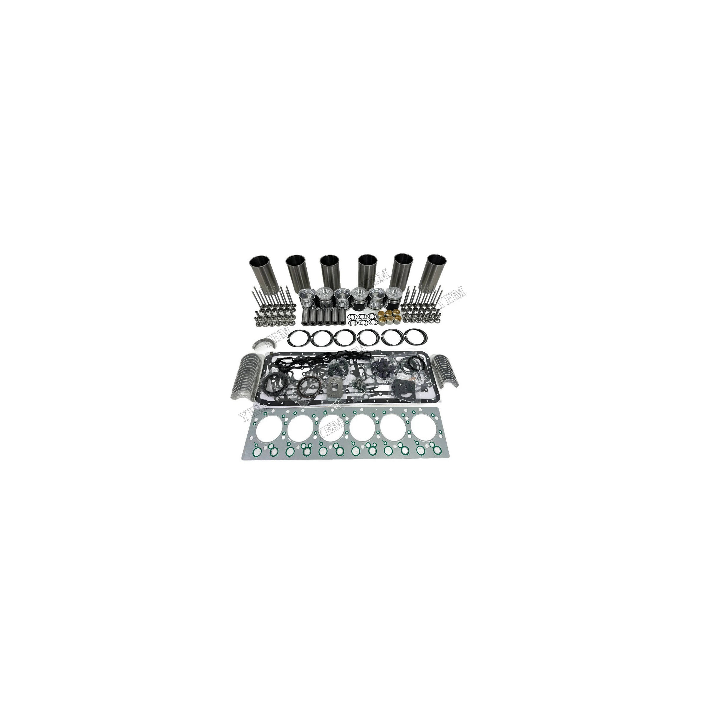 For Doosan / for Develon DL08 Rebuild Overhaul Repair Kit With Valves Engine Bearings Liner Piston Rings Gasket Kit Engine Parts