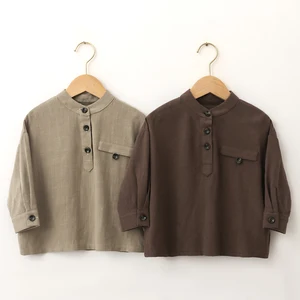 Manufacturer Direct Sale 2026 New Baby Fall Fashion Long Sleeve Infant Tops Solid Color Comfortable Children T-Shirt