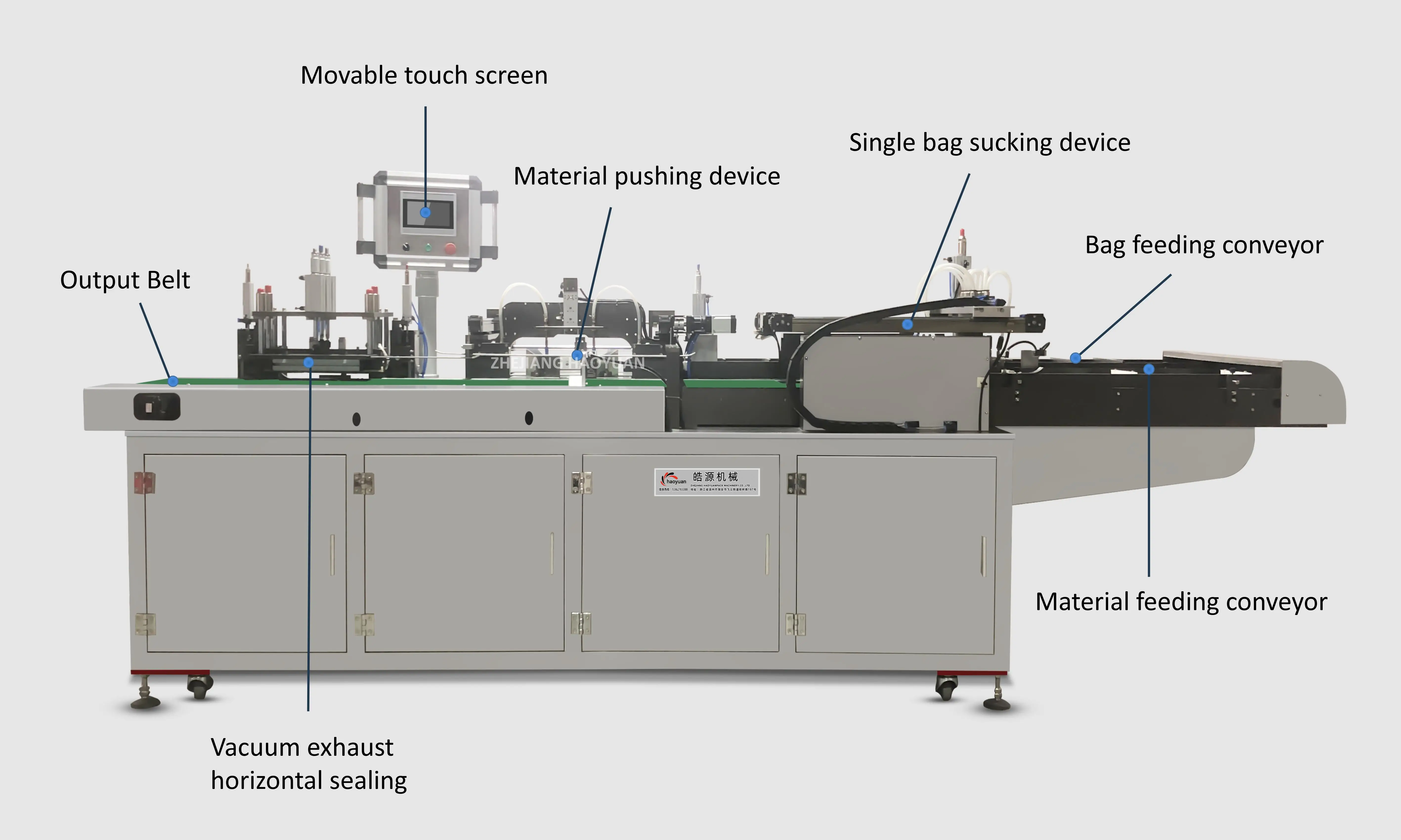 HY-100 Automatic Meat Fresh Fish Vegetable Fruit Radish Carote Vacuum Pre-Made Bag Sotto Vuoto Packing Machine details