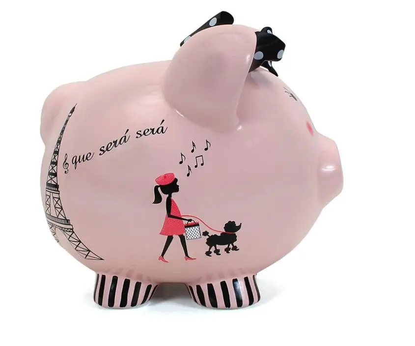 Ceramic Miss Madeleine Money Piggy Bank for Kids