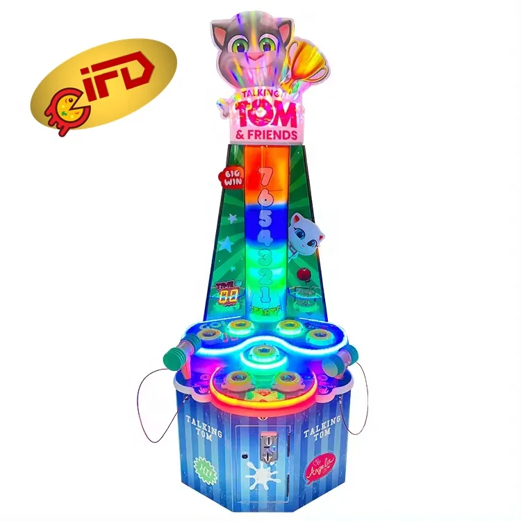 IFD Sports Kids Coin Operated Machine Arcade Game Kids Redemption Ticket Game Hammer Hit Game Machine Talking Tom & Friend