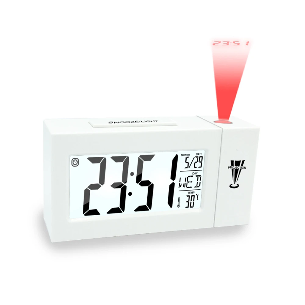 Projector Digital Alarm Clock Ceiling Display Desk Table Clock Temperature New Fashion Attention Projection Snooze Reloj