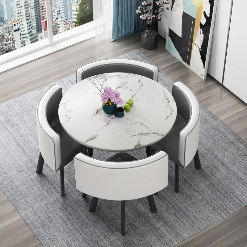 Wholesale  Modern Dining Table Chatting Cheap 4 Chairs Dining Room Table Set Modern Classic Dining Table Set