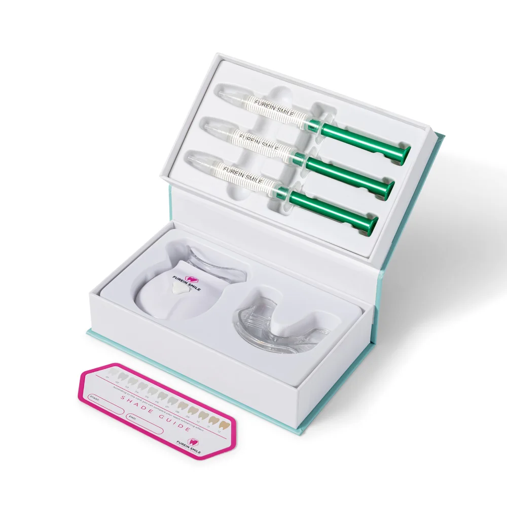 Wholesale Custom Logo 6 LED Teeth Whitening Kit with Silicone Mouth Tray and Shade Guide Removes Stains Safely