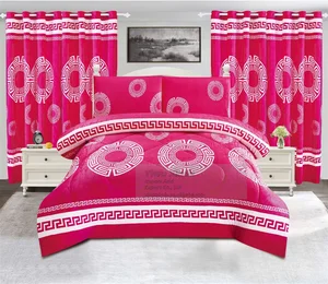 Soft Borrego Duvet Cover and Pillowcases Set with Matching Curtains Complete Bedroom Ensemble