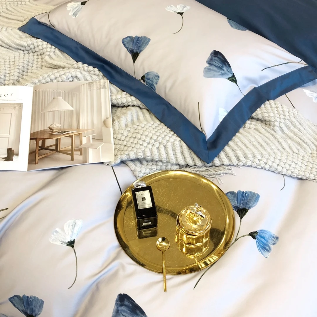 Удобный и дышащий комплект постельного белья из 100% хлопка Комплект четырех