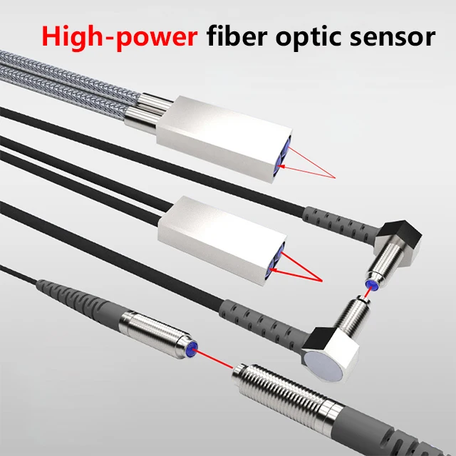 High Power Fiber Optic Sensor Probe Diffuse Reflection Right Angle