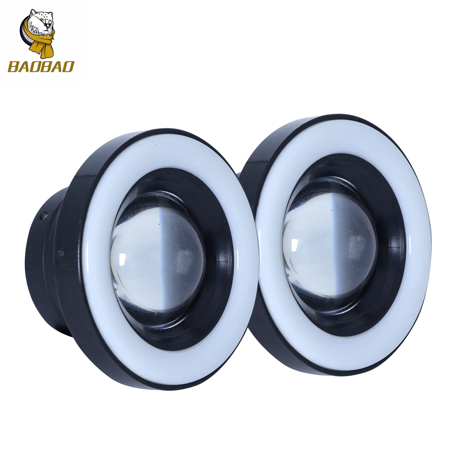 Projector Lens DRL Daytime Running Lights Car Light Assembly 3inch Led Round Fog Light 89mm LED Angel Eyes Lamp