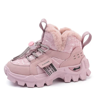 girl sneakers shoes boot children winter kids snow boots sneakers 2021shiinotic plush shoes for kids