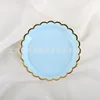 7-inch square gold edge light yellow paper plate-10 pcs