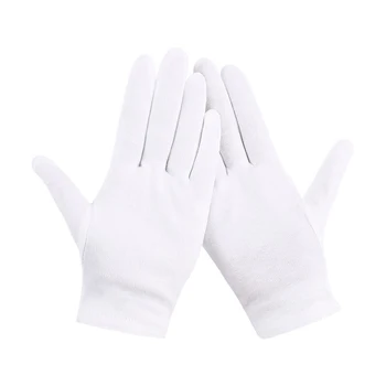 Factory Wholesale White Formal catering Costume Honor Parade Guard ceremonial Cotton hand work Gloves