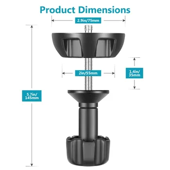 Neewer 75mm Bowl Adapter,Metal Half Ball Flat to Bowl Adapter Convert with 3/8-inch Screws Mount on Tripod and Fluid Head detail image