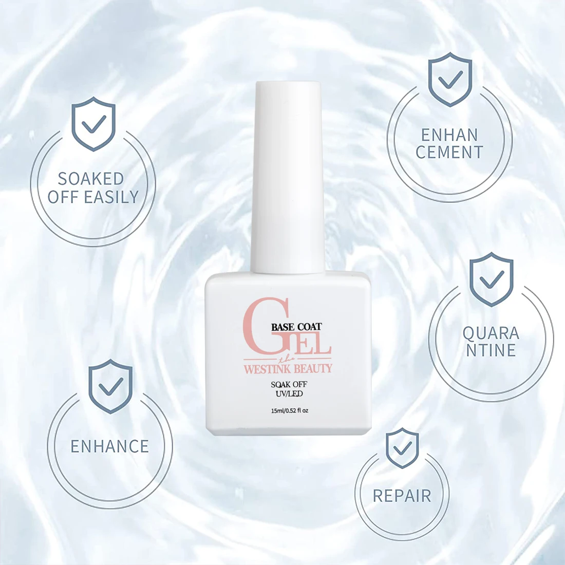 Westink Beauty бесплатный образец УФ-лака для ногтей праймер отшелушивающее резиновое Базовое покрытие Кристальный бархатный матовый