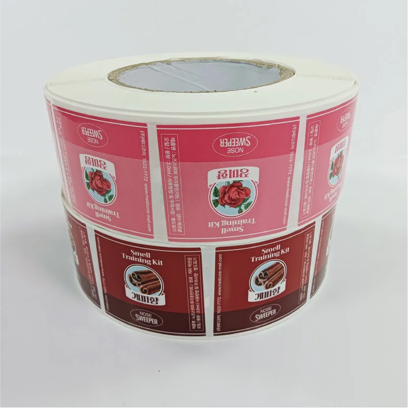 Custom Waterproof Private Label Trapezoid Logo Sticker Printing Roll  Packaging Label