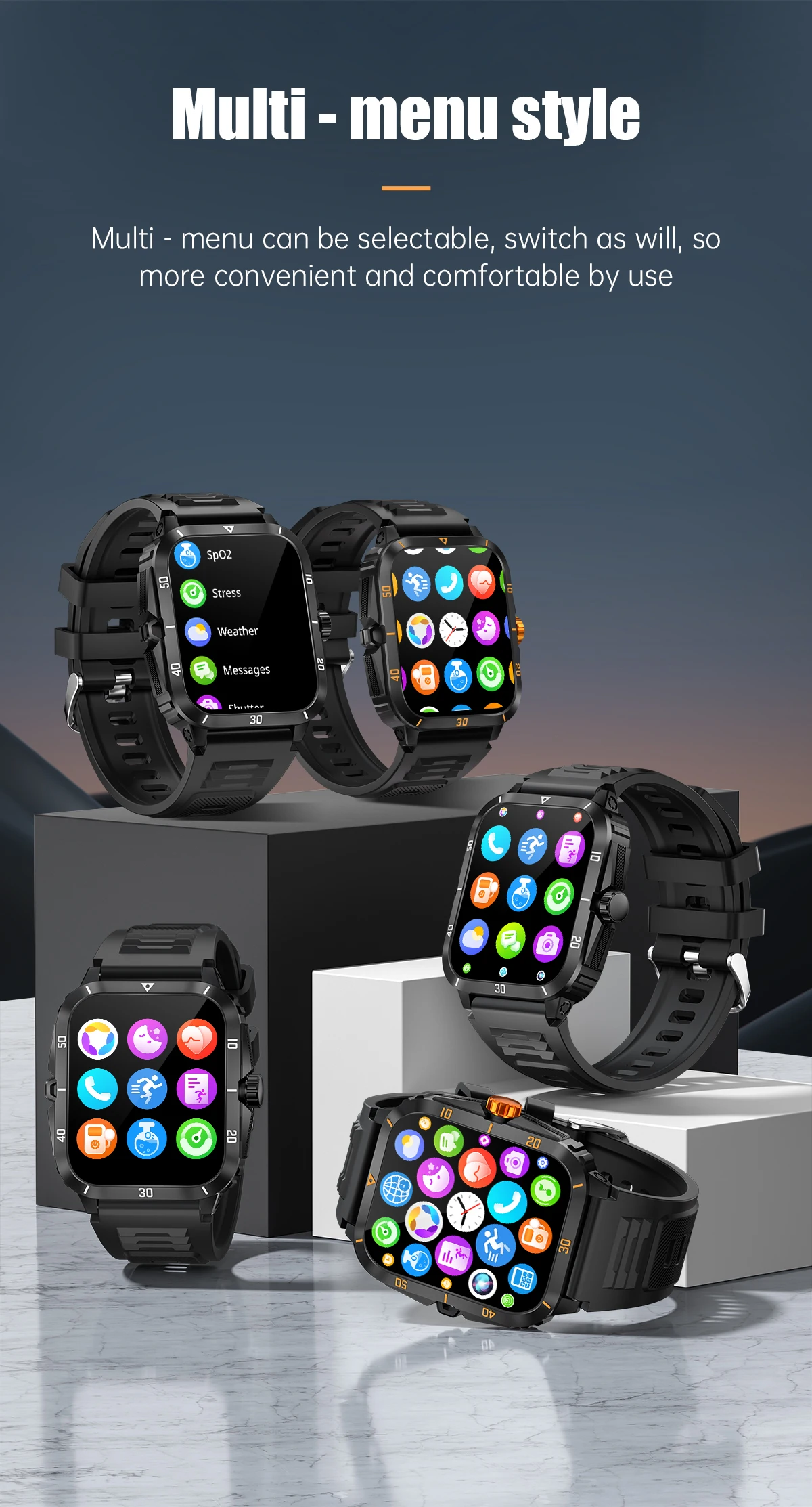 If you are searching for a supplier of a product with perfect quality control and highly competitive prices, which gives you an advantage in expanding your local market, then contact us now! Competitive suppliers of KT71 Outdoor Smartwatch 1.96Inch BT Call 30M Waterproof Sleep Monitoring Sport Smart Watch for Men 2025
