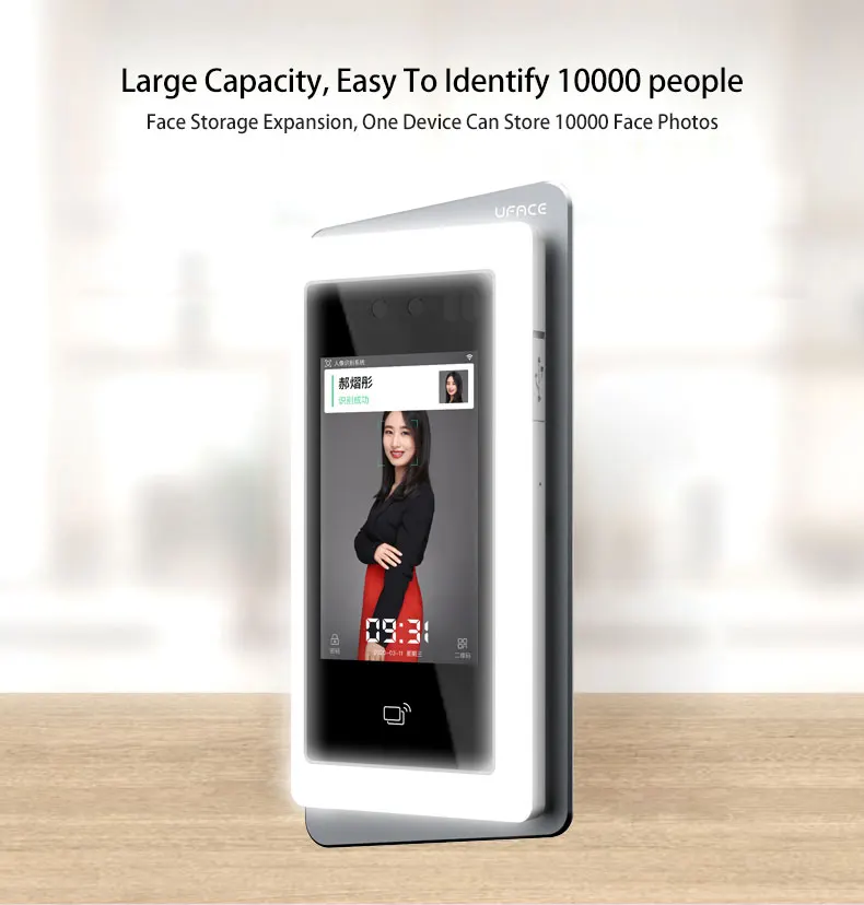 Face Recognition Camera Access Control System Lcd Screen  Temperature Measurement Scanner Thermometer Detection 800*480