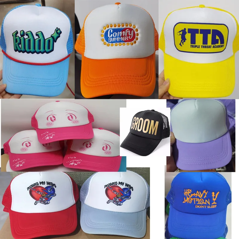 Custom 112 Embroidered Trucker Hat – Design Your Own Text On Mesh Back Snapback Hat For Men & Women - View #9