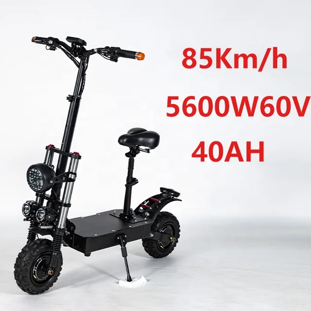 Folding electric scooter 5600W dual motor 85km/h maximum speed 40Ah battery fast electric scooter