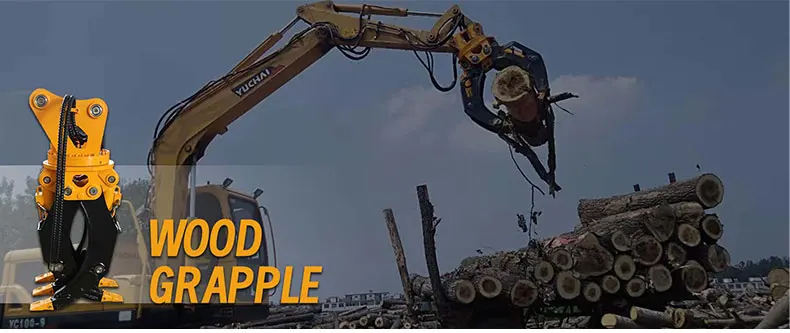 Hydraulic Rotating Wood Grapple For excavator details