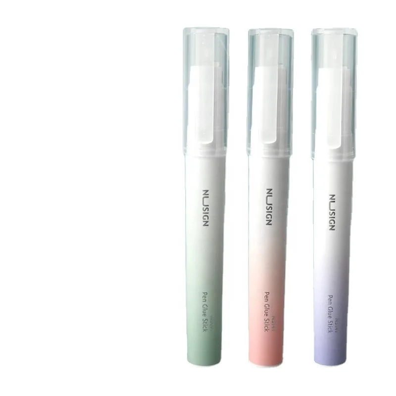 Deli NS141 Newsay Pen Type Solid Glue Stick 3 Packs of Mixed Color High Viscosity Safe Non-toxic and Non-formaldehyde