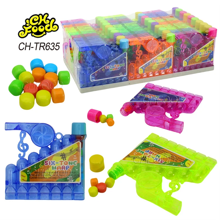 Plastic Six-Tone Harp Whistle Toys Candy