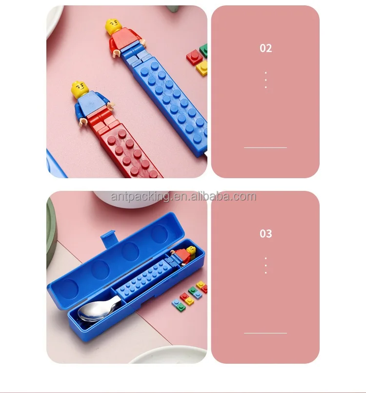 Children Baby Cutlery  Spoon and Fork Set with Plastic case  304 Stainless Steel DIY Spoon Cuterly Set