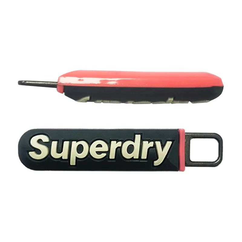 Raised logo Rubber Zipper Pull for Zip