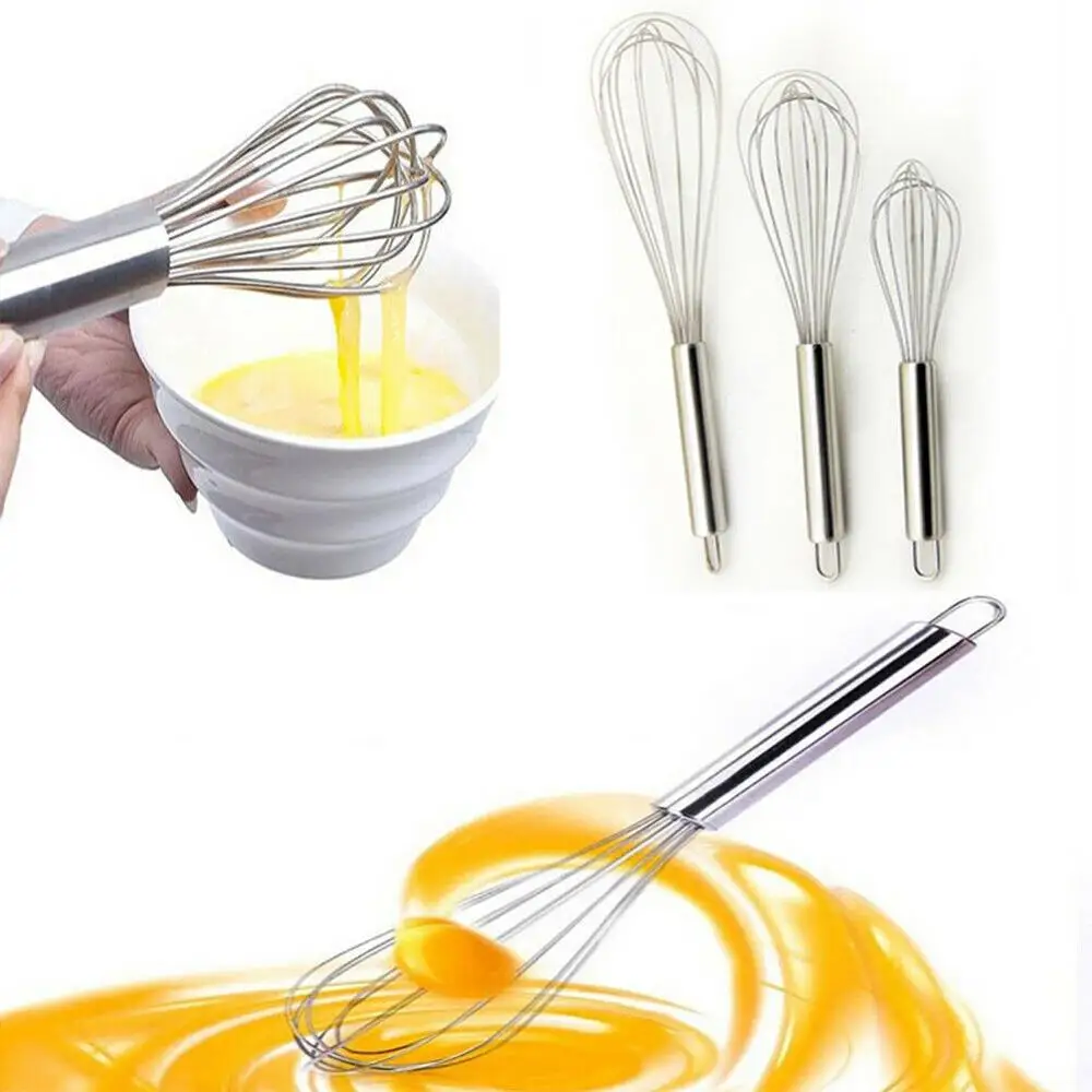 Stainless Steel Egg Beater Balloon Shape Wire Whisk Kitchen Cooking Tool -  20 cm