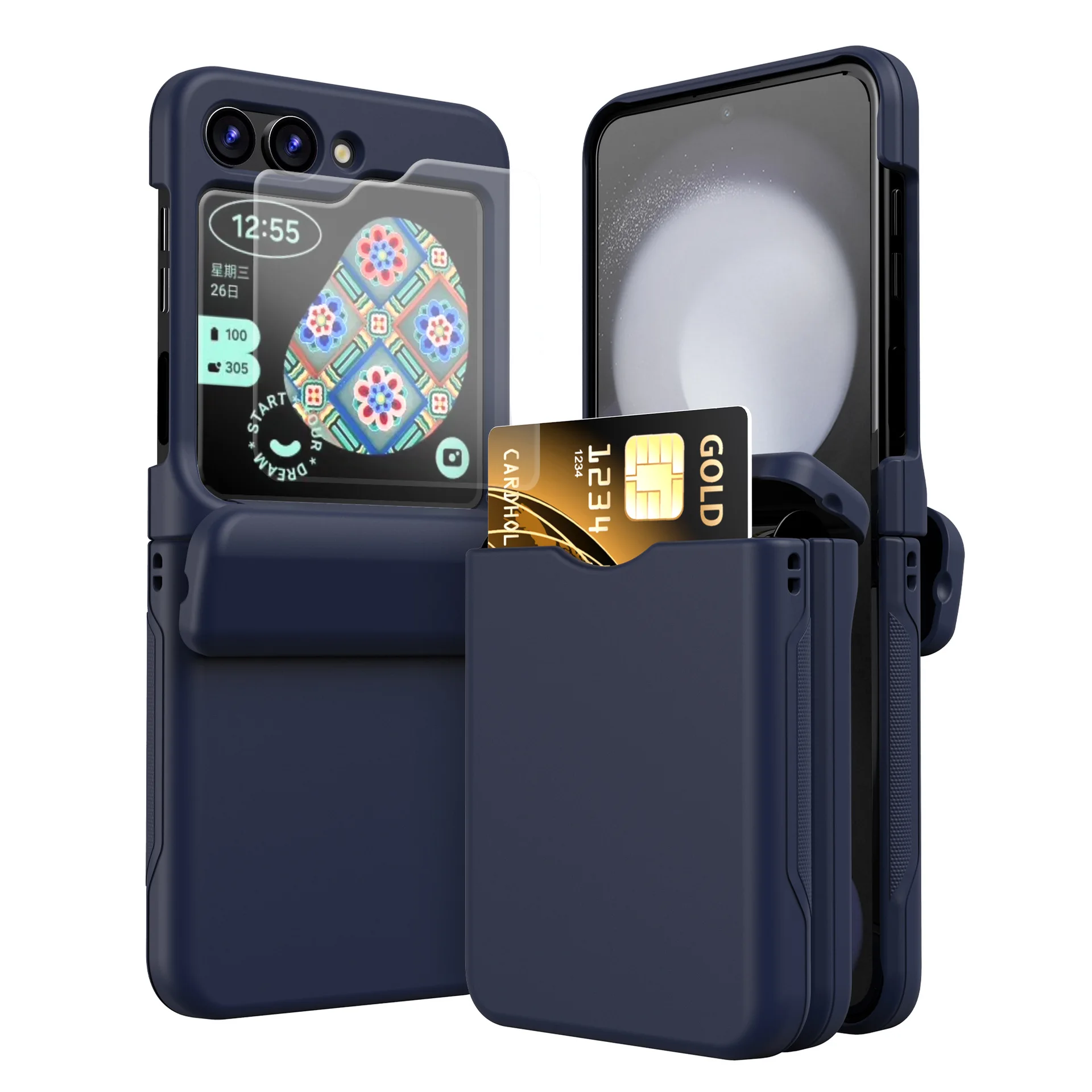 Folding Phone Case Built-in Spring Automatic Closure Card Storage For Samsung Galaxy Z Fold 3 4 5 6 Business Fashion Case Ultra supplier