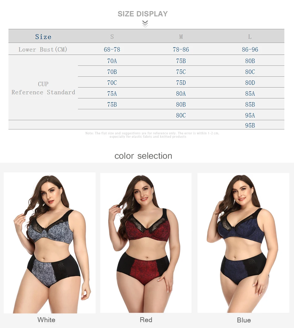 Cheap Factory 2 Piece Women Bra And Panties Brief Large Size Underwear