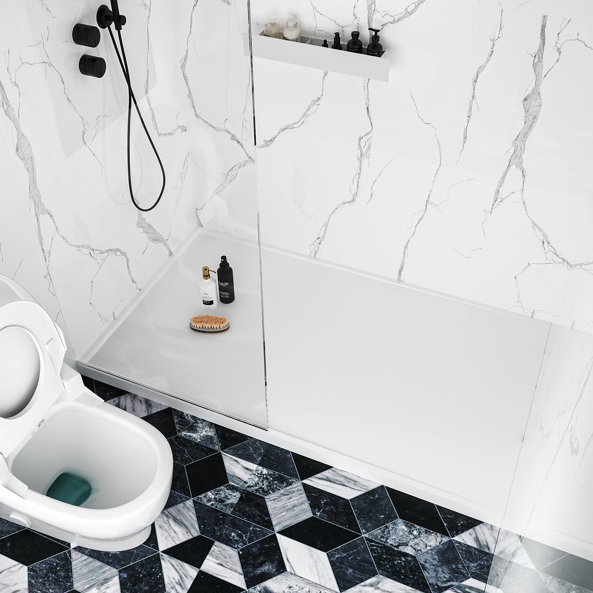 Gm Wholesale Customized Solid Surface Bathroom Wall Panels Shower Wall