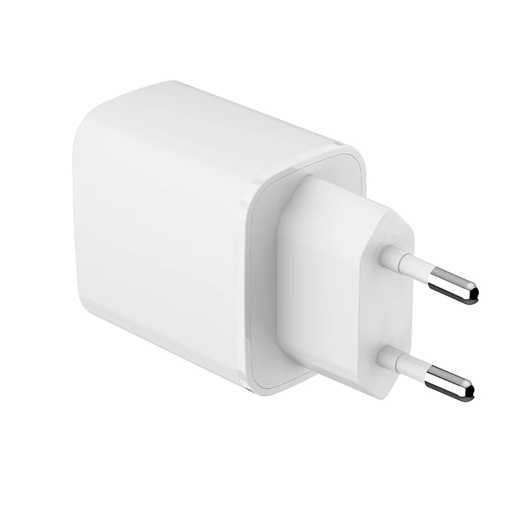 US EU PD40W 4-in-1 USB Wall Charger with Built-in Dual USB-C & USB-A Ports QC3.0/PD3.0 Fast Charging Travel Adapter A833