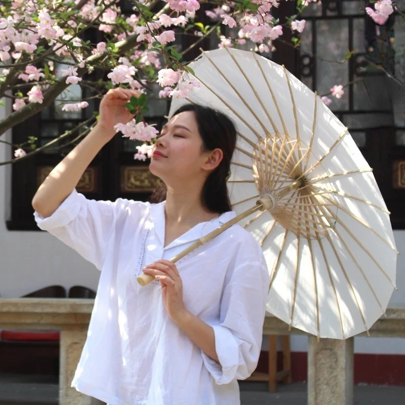 Китайский винтажный бумажный Зонт с рисунком «сделай сам», фотозонтик, реквизит для танцев, зонтик из масляной бумаги, танцевальные зонты для женщин и девочек