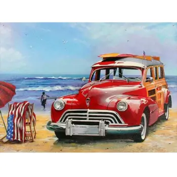 CHENISTORY 992782 red car DIY Painting By Numbers Acrylic Paint By Numbers Modern Wall Art Picture