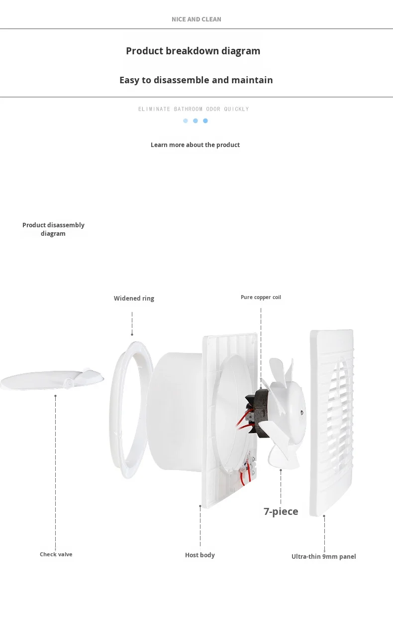 Axial Flow Ventilation Fan, 4inch, 6inch, 8inch, Plastic - detail 10