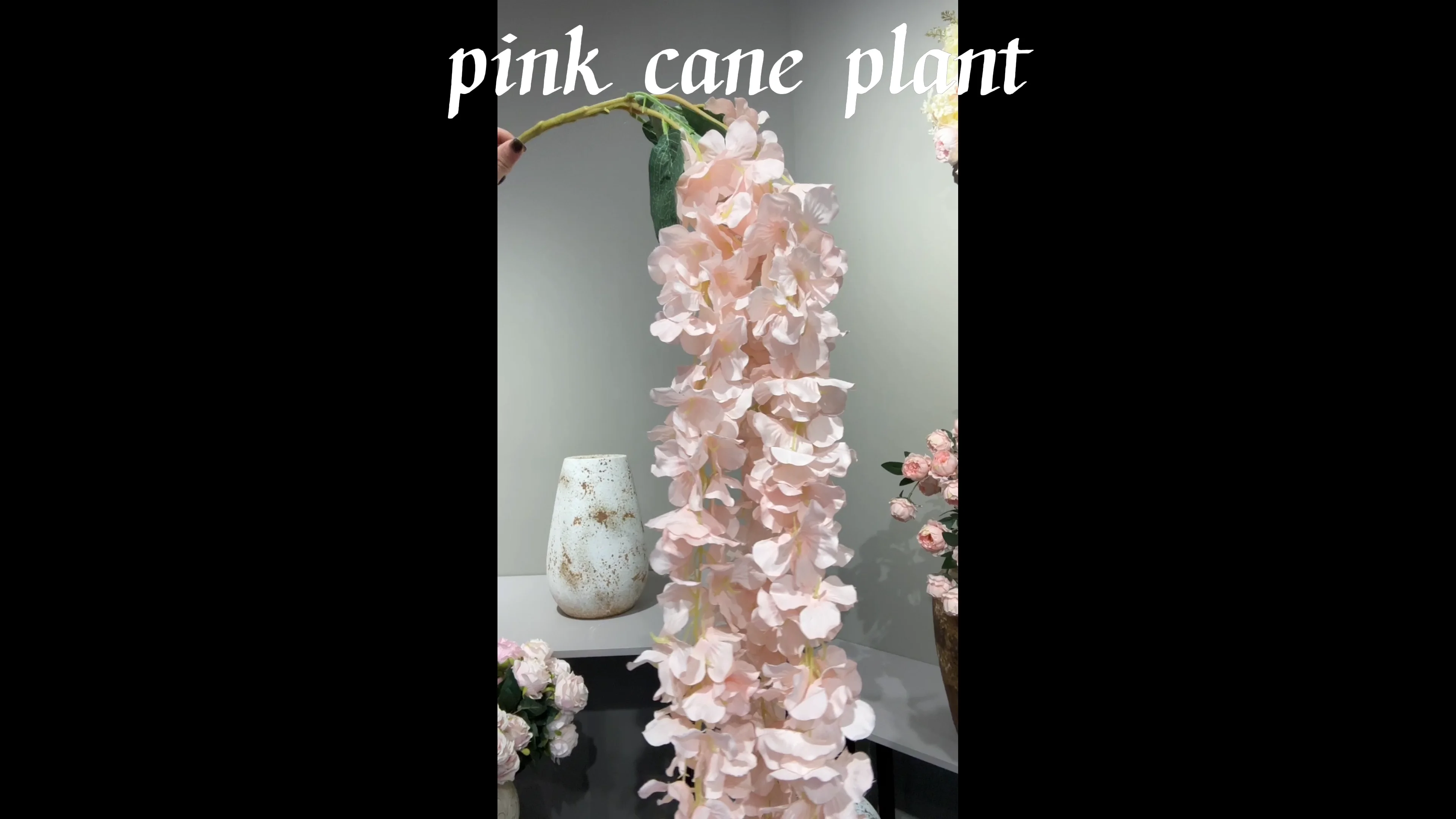 3 Head Branches Rattan Hanging Flower Vines Silk Artificial Flowers