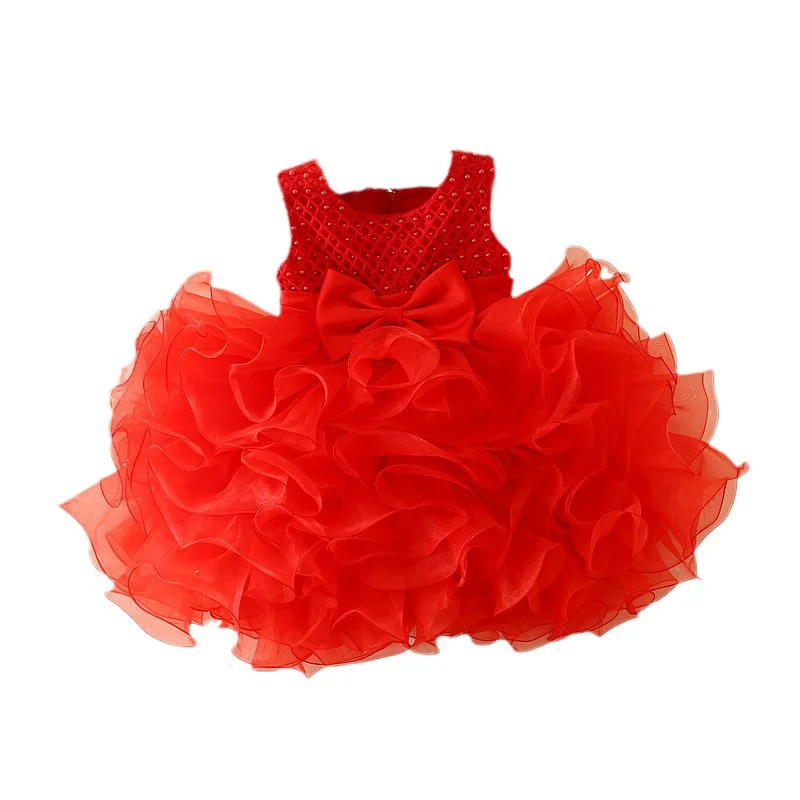 Western Style  Baby Girl Birthday Dresses for 2 Years Old Fluffy Cake Kid Prom Dresses Flower Girl Party Girl Party Dress