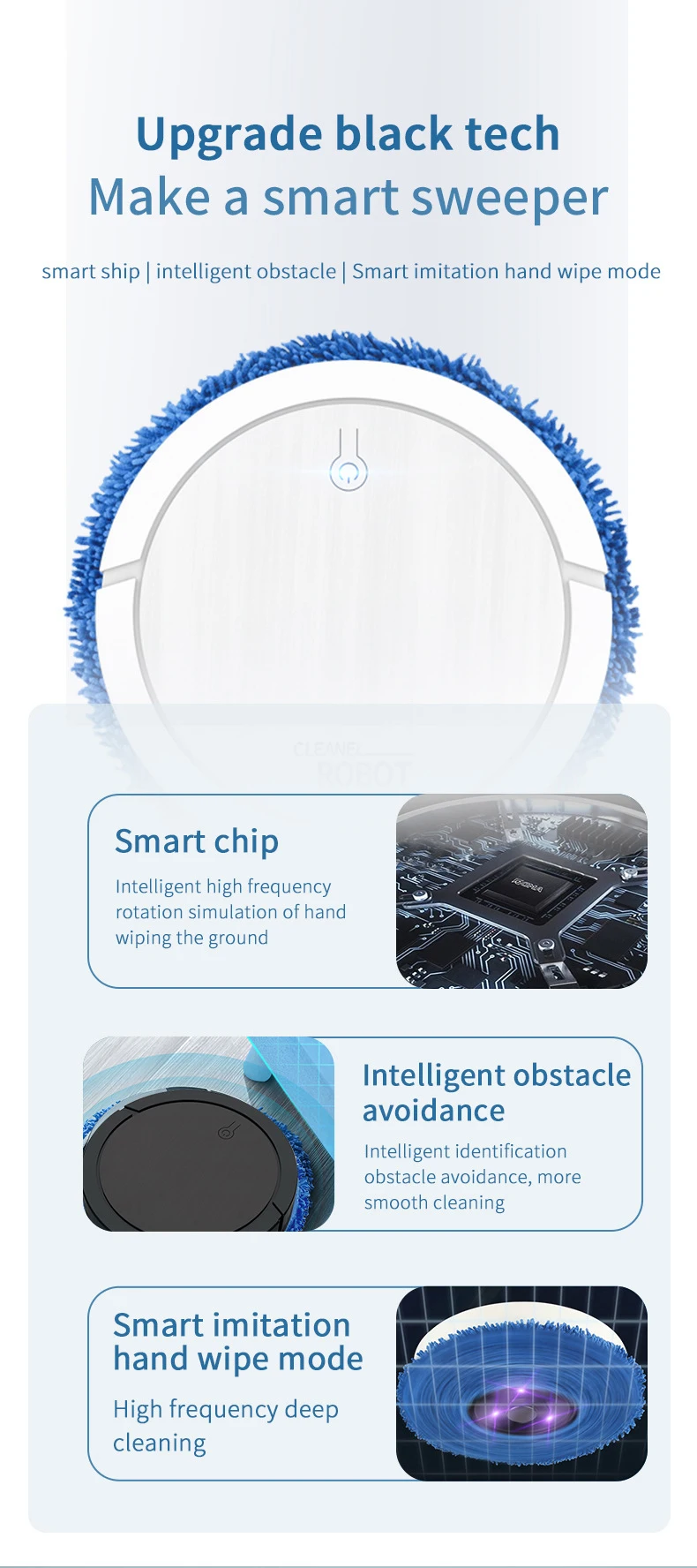 House Cleaning Smart Robotic Vacuums Cleaner With Mop For Home Carpet