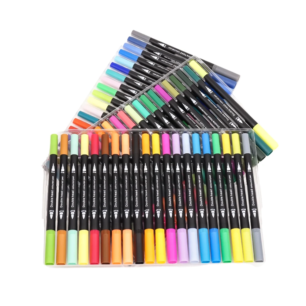 Hot Selling Dual Tip Colorful Markers Bright Color Water Based Linner ...