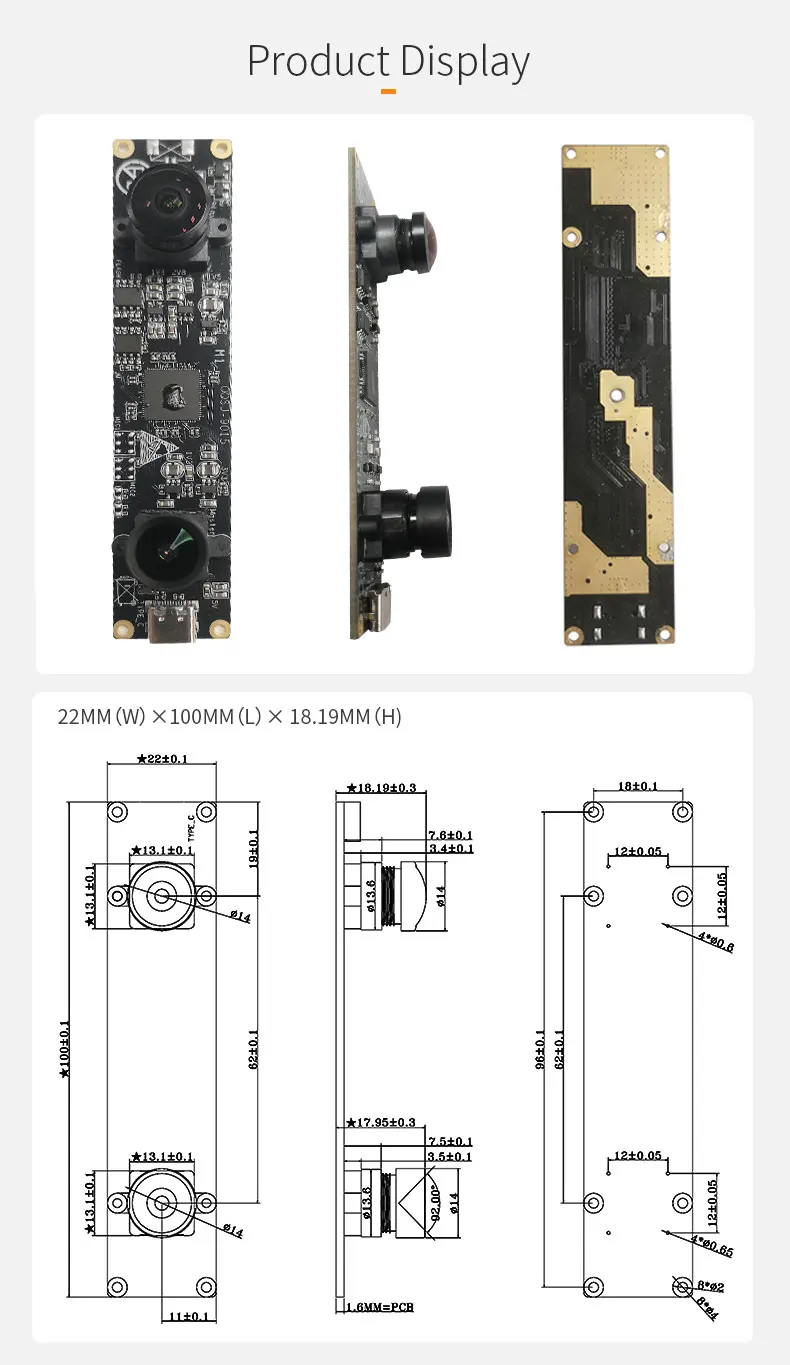 DGZX 2MP HD 1080P Type-C+USB2.0 binocular camera module插图1