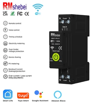 1P Tuya Smart Mcb Switch Wifi Miniature Circuit Breaker for solar panels photovoltaic bidirectional metering Leakage Protection