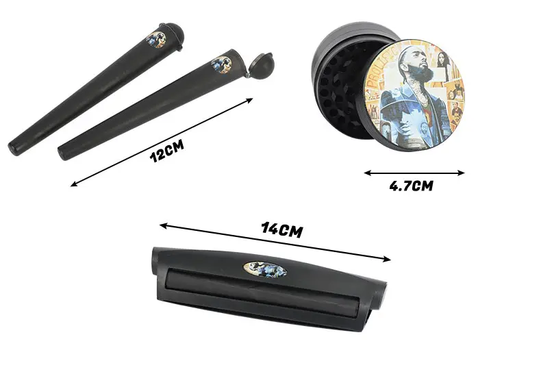 2023 Free Sample Smoking Kit With Tin Rolling Trays Tobacco Grinders