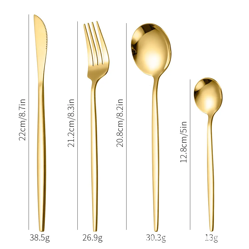 Rainbow Tableware Set Stainless Steel 24pcs Dinnerware Knife Fork Coffee Spoon Cutlery Set Western Dinner Flatware Gift Box Set