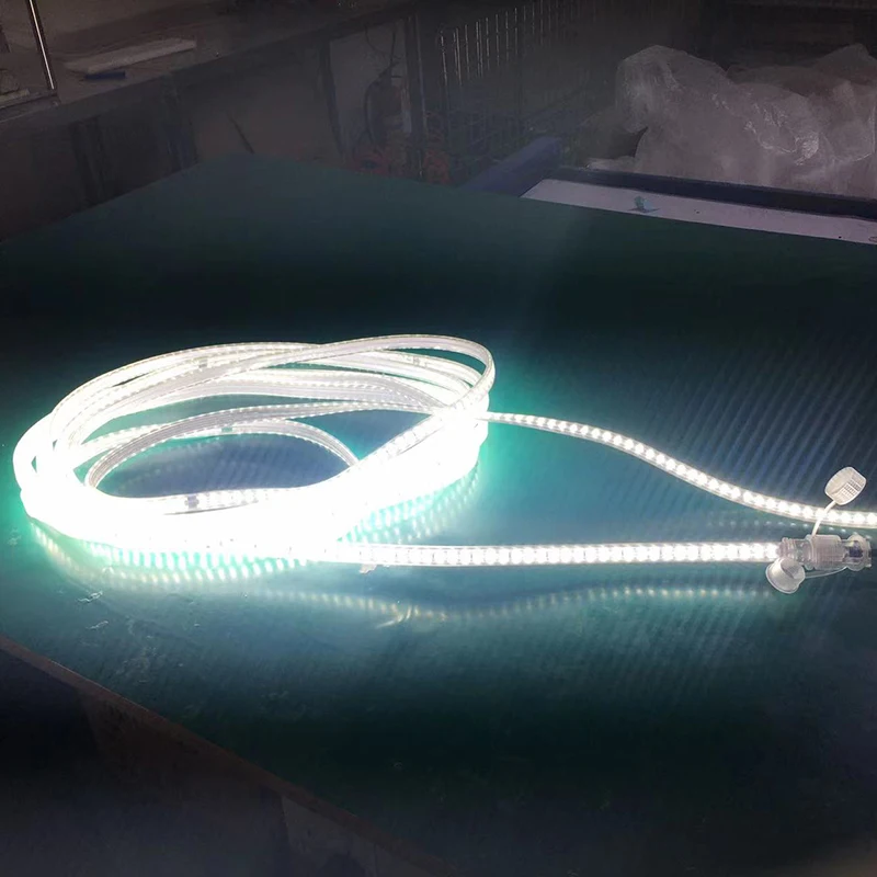 Long Distance 100m Roll Engineering Building Lighting 17x7mm Double Rows High Voltage LED Rope Light Strip Neon Flex