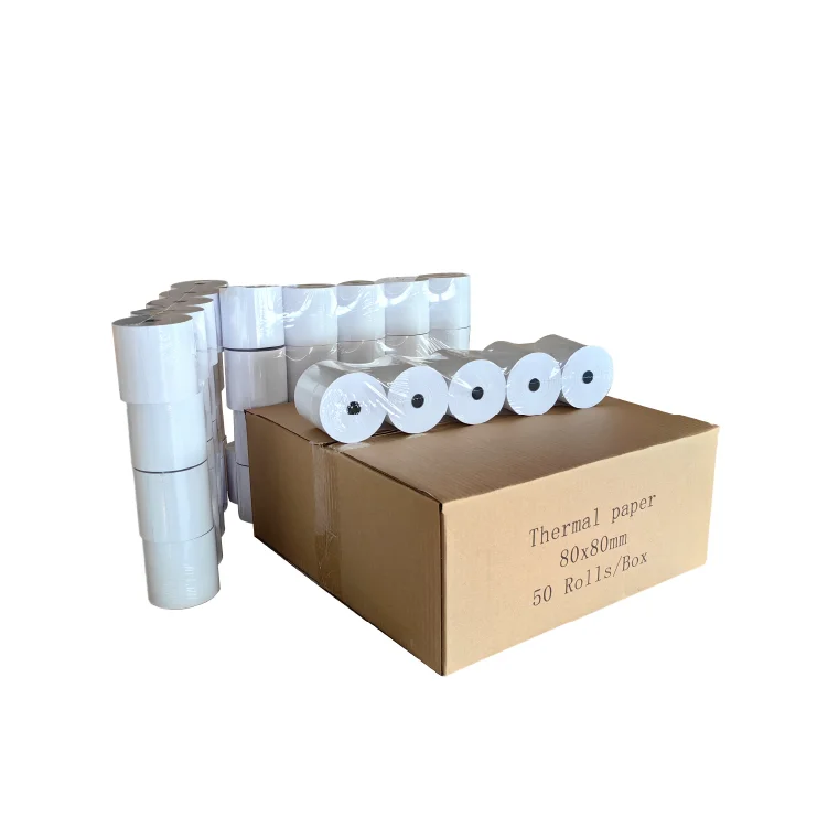 57mm 80mm Paper Roll Thermal 80*80mm 80*79mm 80*65 Mm Receipt Atm Pos Roll Cash Register Thermal Paper Manufacturer