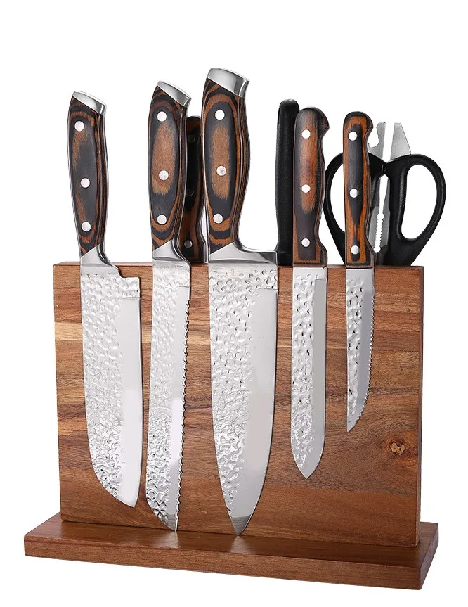 Домашний деревянный двухсторонний магнитный держатель для ножей кухонный стеллаж для хранения ножей Магнитный подставка для инструментов